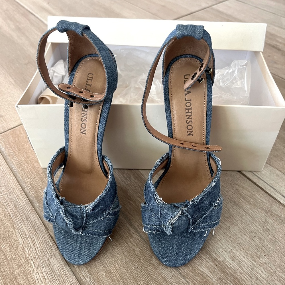 New Ulla Johnson denim heels